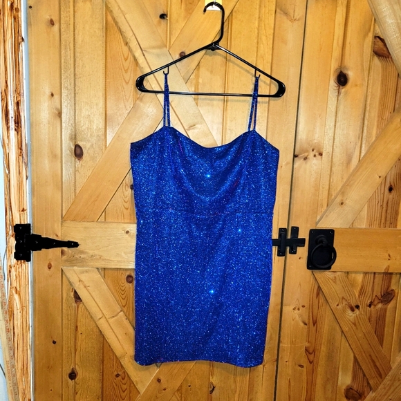 LULUS Glitter Blue/pinkish Color Changing Bodycon Mini Dress Womens XL - Picture 1 of 10